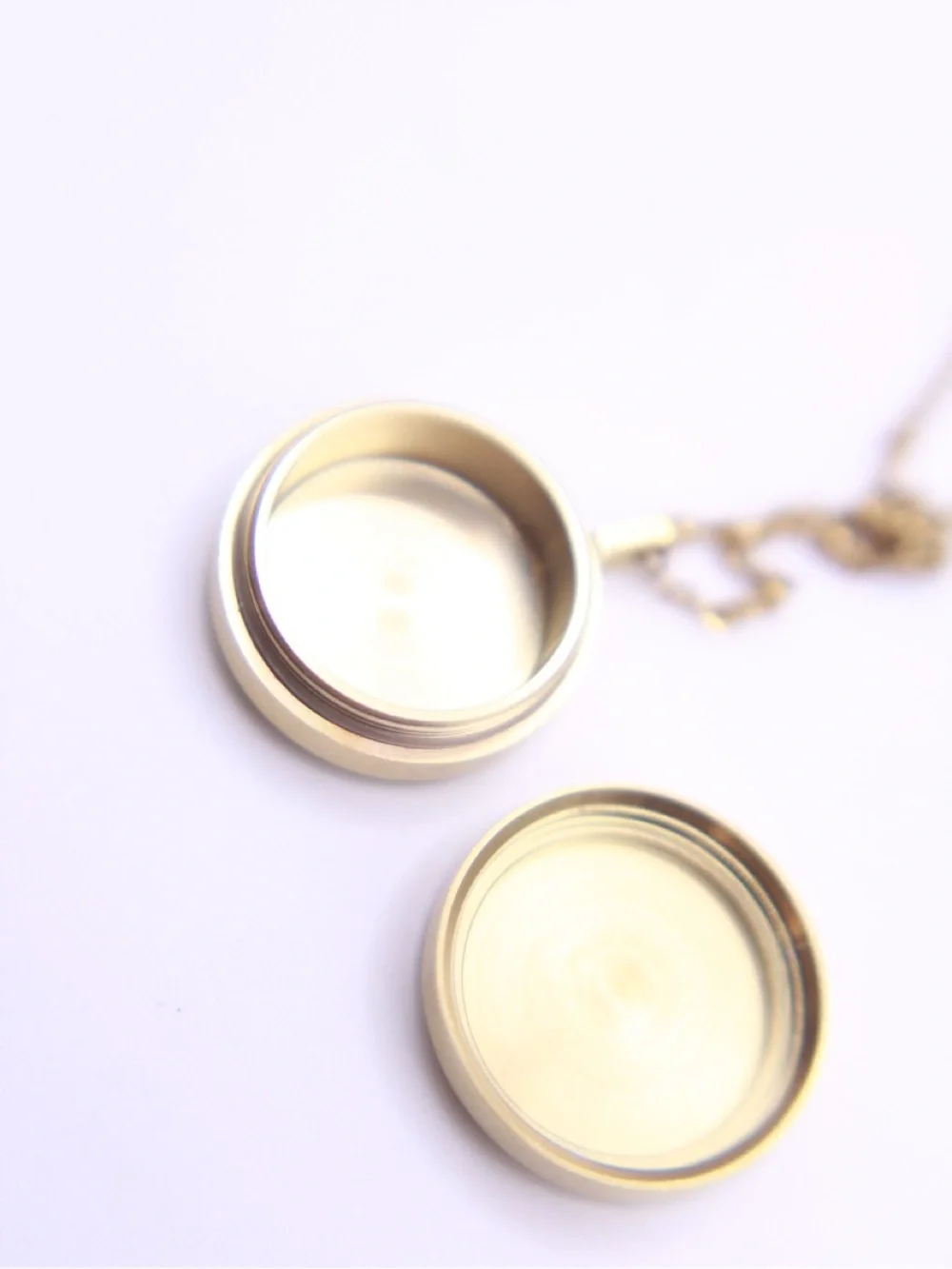 PILL THING GoldTone Pill Box Necklace